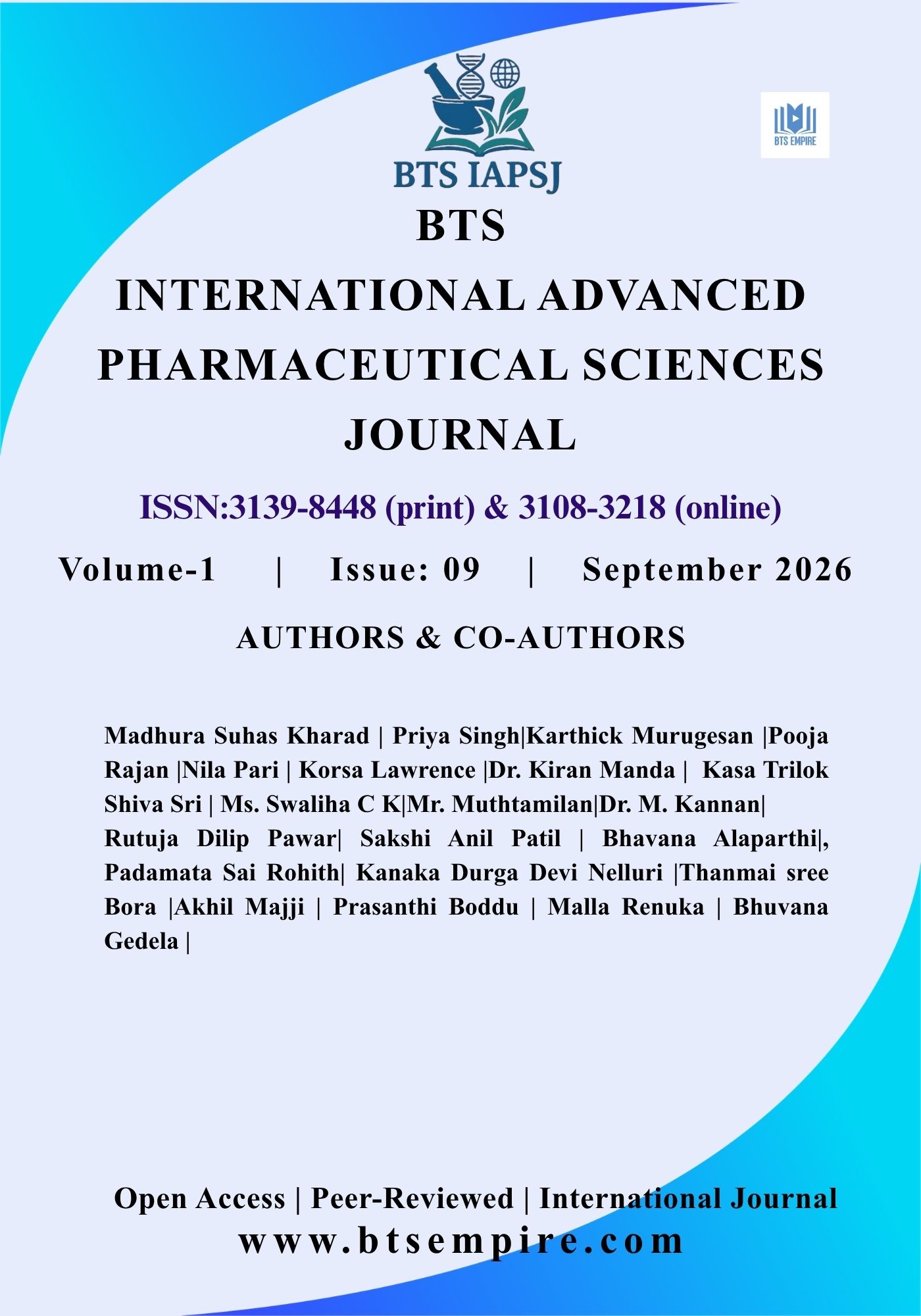 Vol. 01, No. 09-September.2026 - BTS INTERNATIONAL ADVANCED PHARMACEUTICAL SCIENCES JOURNAL