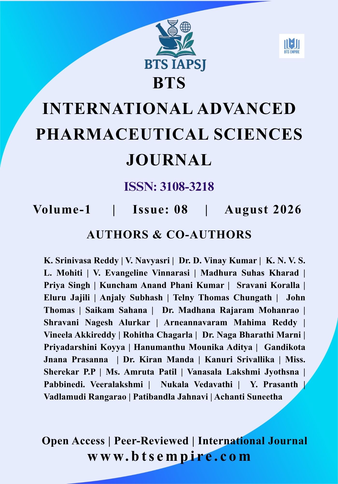 Vol. 01, No. 08-August.2026 - BTS INTERNATIONAL ADVANCED PHARMACEUTICAL SCIENCES JOURNAL